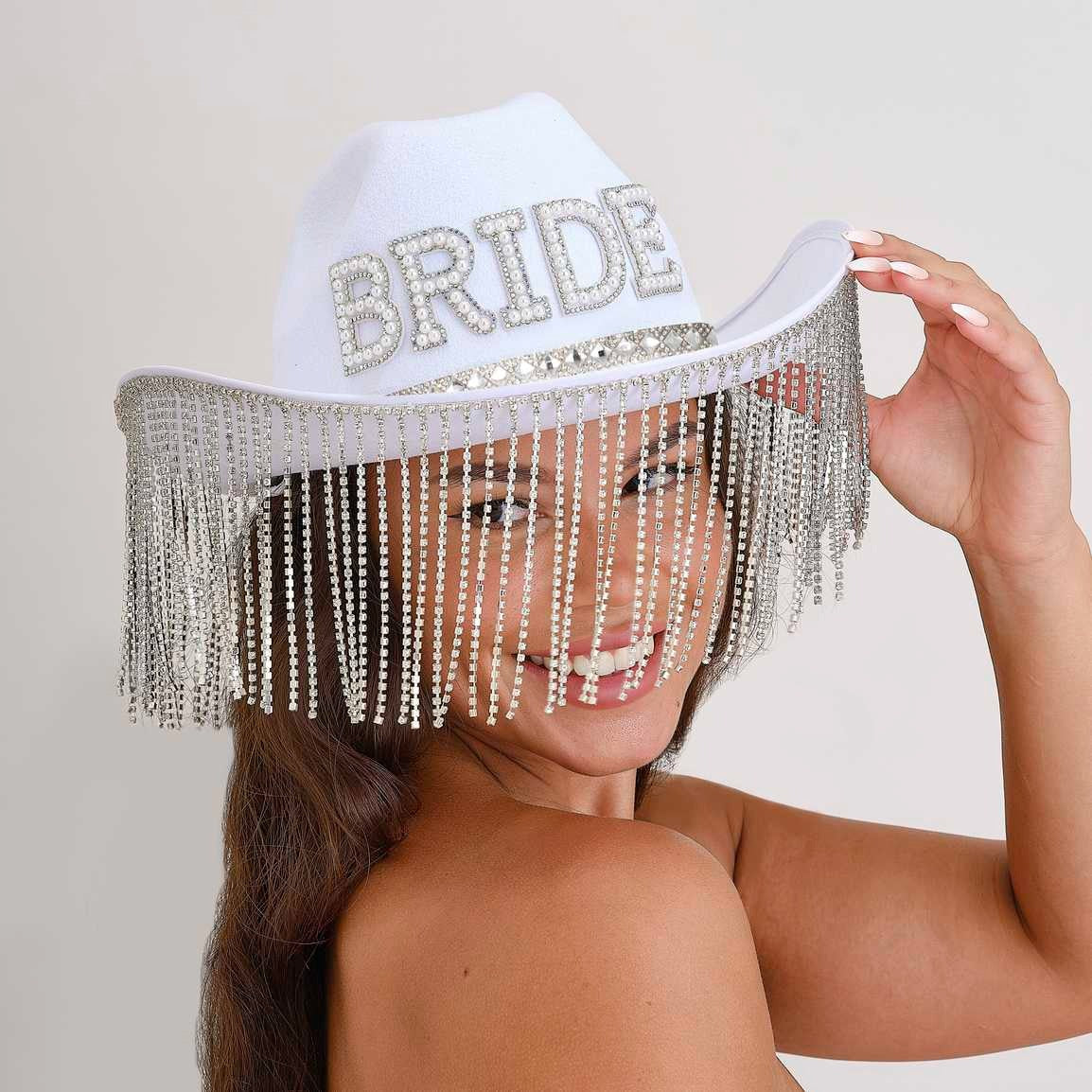 კოვბოის ქუდი Bride გლითერებით