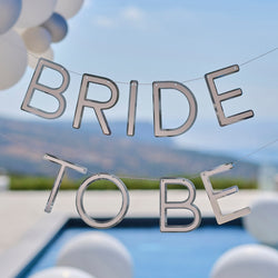 ვერცხლისფერი ბანერი Bride to Be 1.5მ